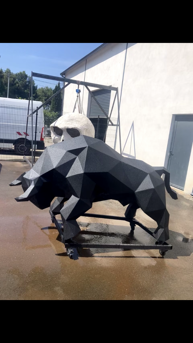 Sculpture Metal Taureau noir XL              ( VENDU )