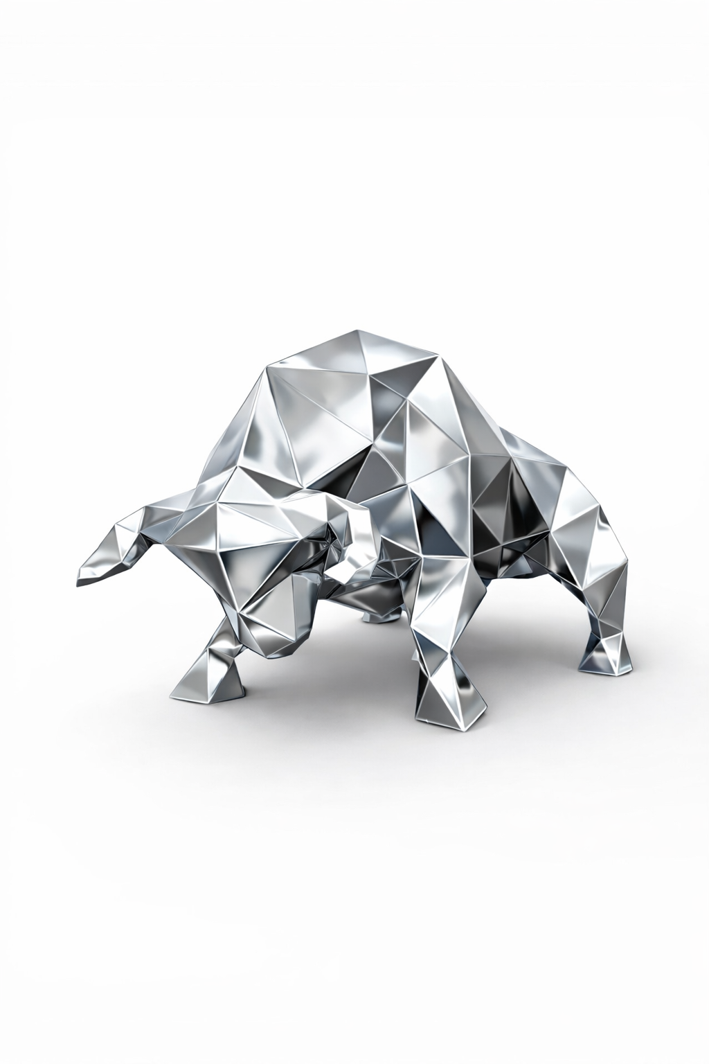 Sculpture taureau métal inox GÉANTE originale en acier – œuvre de Dany Del Ragno