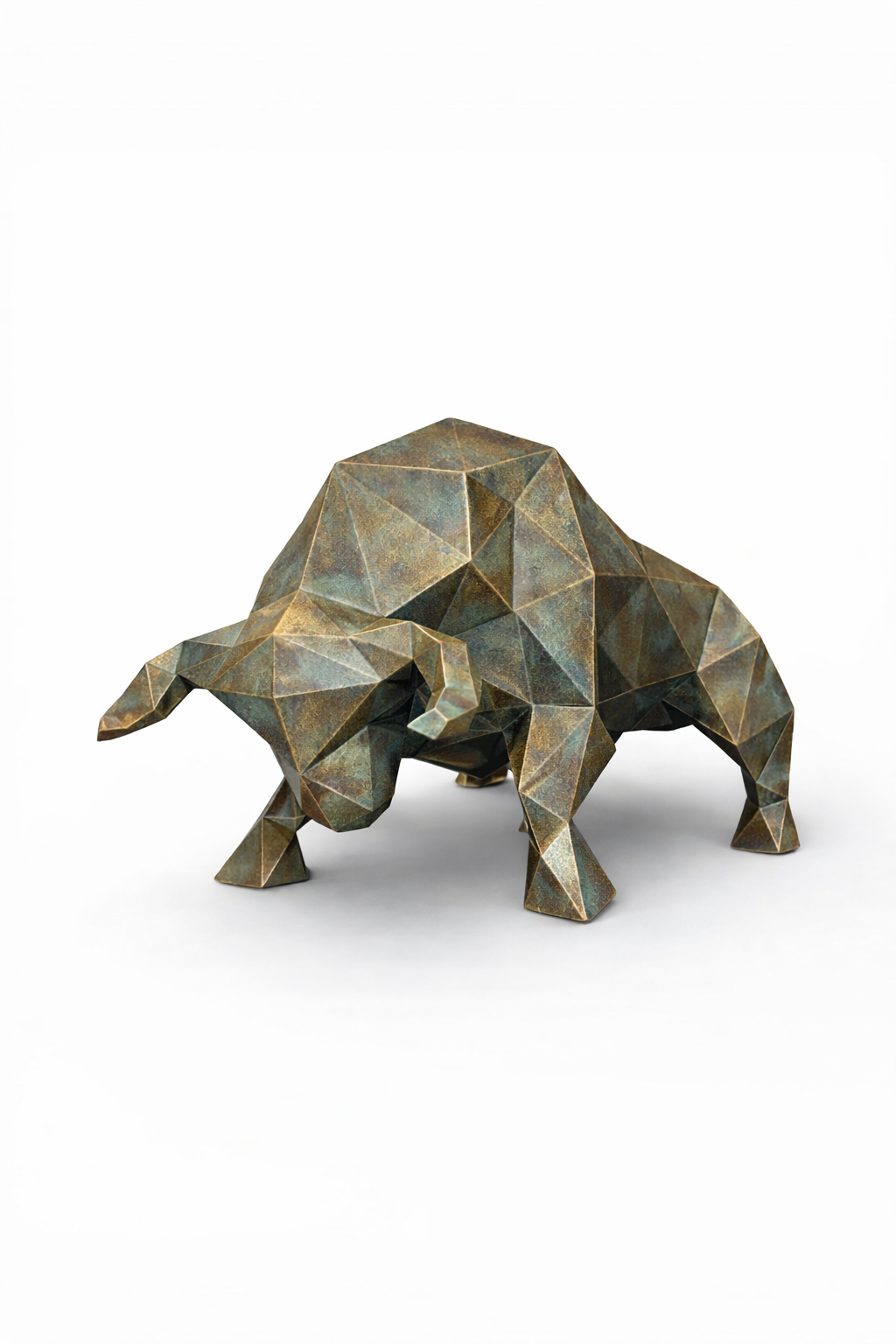 Sculpture taureau métal patine de bronze GÉANTE originale en acier – œuvre de Dany Del Ragno